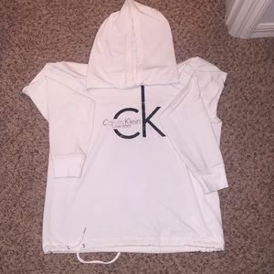 sparkly calvin klein white hoodie